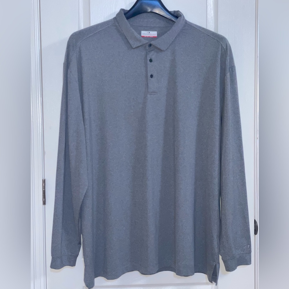 Grand Slam 4XL Long Sleeve Golf Shirt, Gray